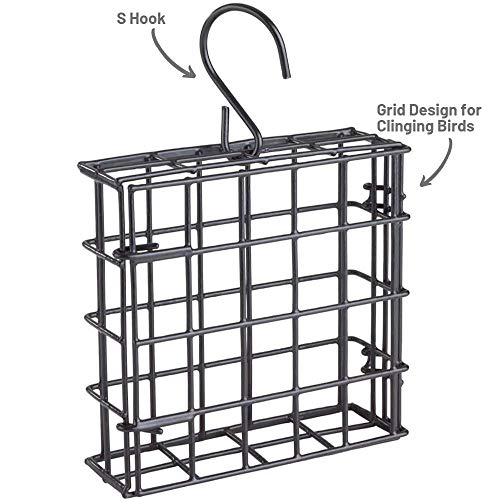 More Birds Suet Cage Bird Feeder, Fruit and Suet Feeder, Single Cake Capacity ,Black - Image 5