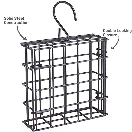 More Birds Suet Cage Bird Feeder, Fruit and Suet Feeder, Single Cake Capacity ,Black - Image 4
