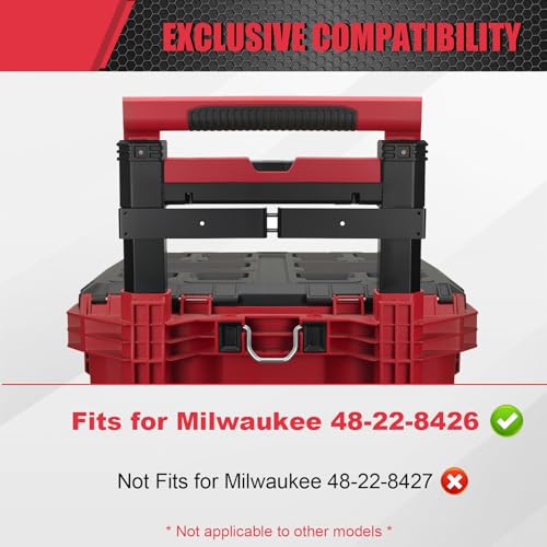 BPOPO Packout Compact Mounting Plate Holder Compatible with Milwaukee 48228426 Rolling Toolbox Mounted on Packout Toolbox Handle Mounting Plate for Tool Storage Organization - Image 3