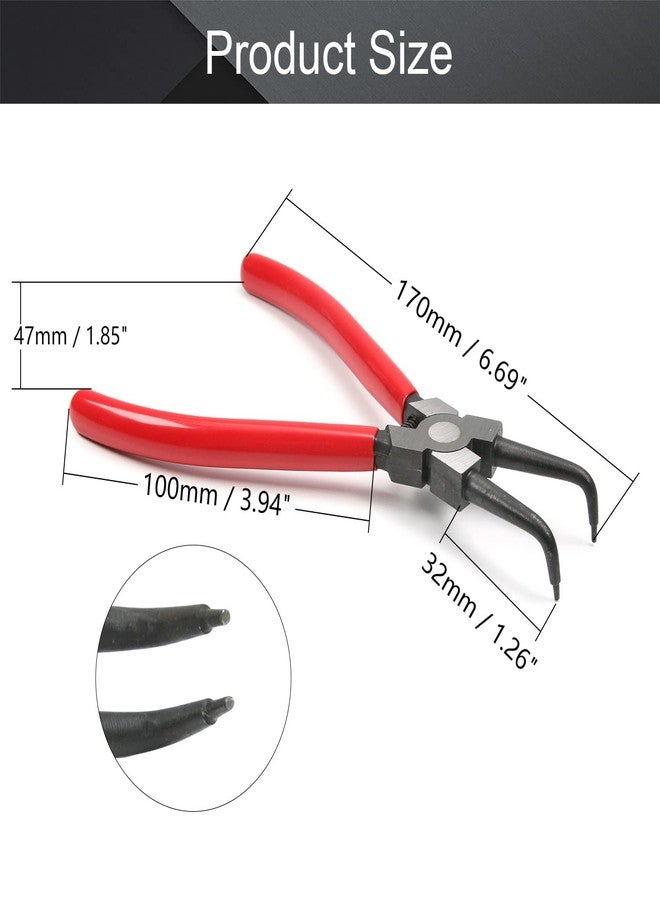 Utoolmart Internal Snap Ring Pliers 7 Inch 90 Degree Bent Retaining Ring Pliers Precision Circlip Pliers - Image 2