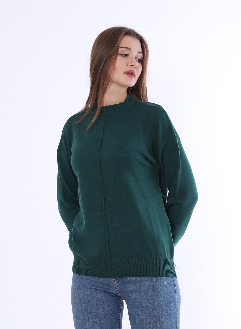 بيبو بلوفر سادة حريمي_اخضر غامق - Image 1