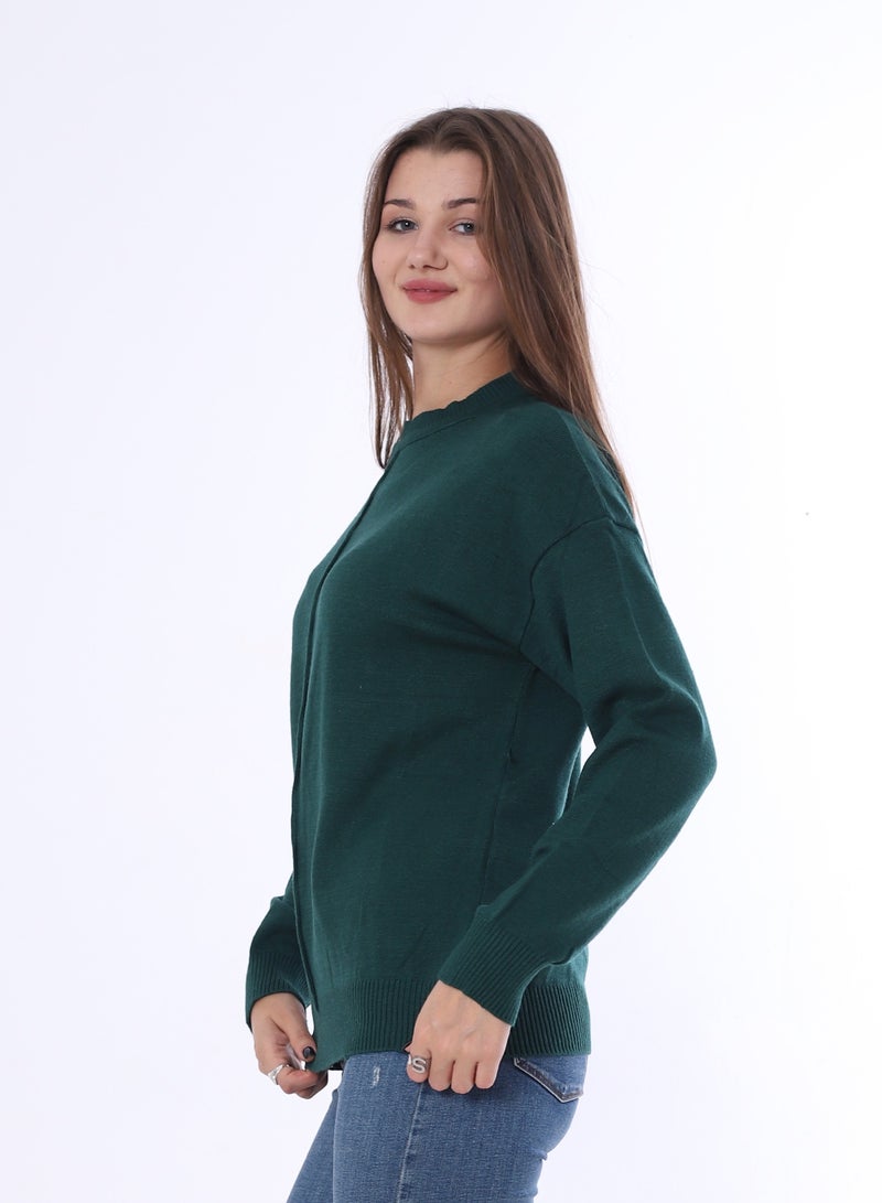 بيبو بلوفر سادة حريمي_اخضر غامق - Image 2