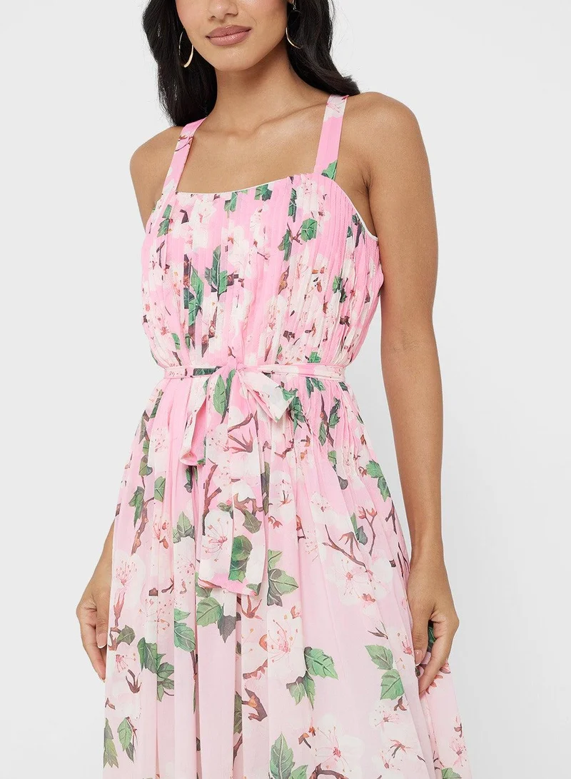 Ginger Boutique  Square Neck Floral Maxi Gown for Women | Best Price UAE