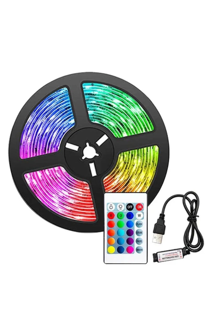 AL THURAYAT 1 M- with RGB LED light strip, make every moment in your home full of color and life, ideal for behind TV screens, under shelves, hotel, car, garden, and parties, with remote control - Image 2