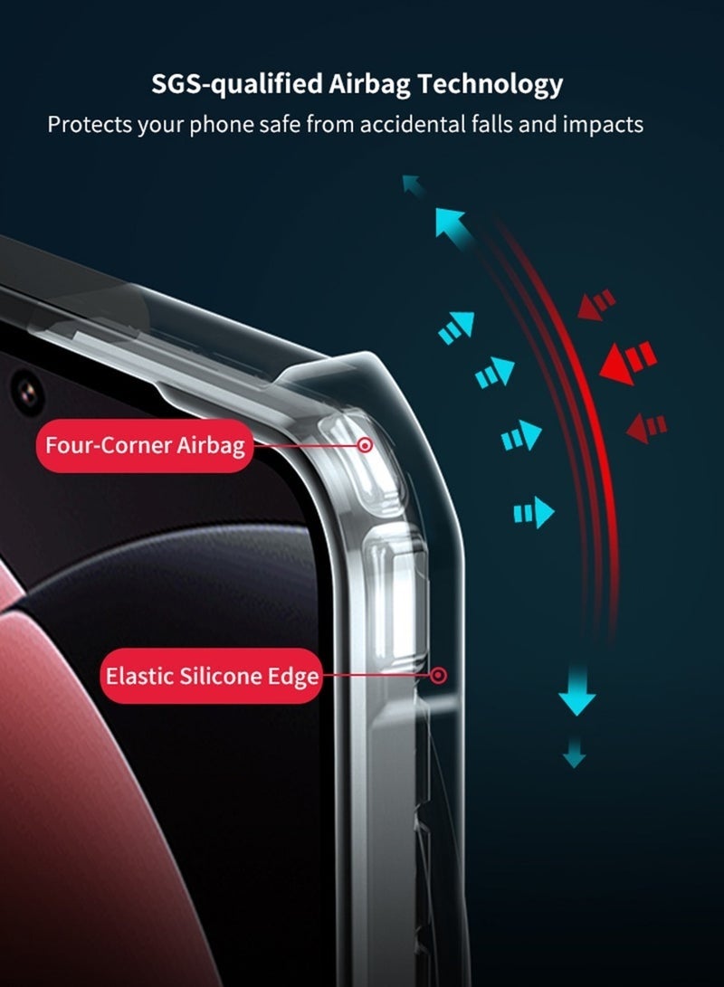 for Xiaomi 15 Ultra Case, Camera Protection, Soft TPU Cover, Transparent/Black - Image 2