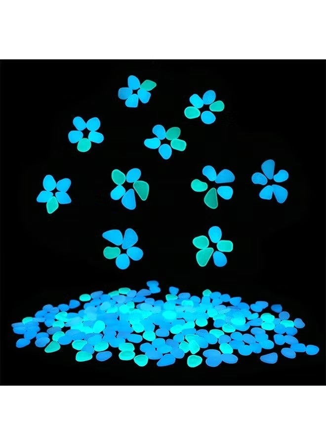 Glow in The Dark Garden Pebbles Stones Rocks for Yard and Walkways Decor, DIY Decorative Luminous Stones in Blue (400 PCS)(Deep Blue+Light Blue) - Image 4