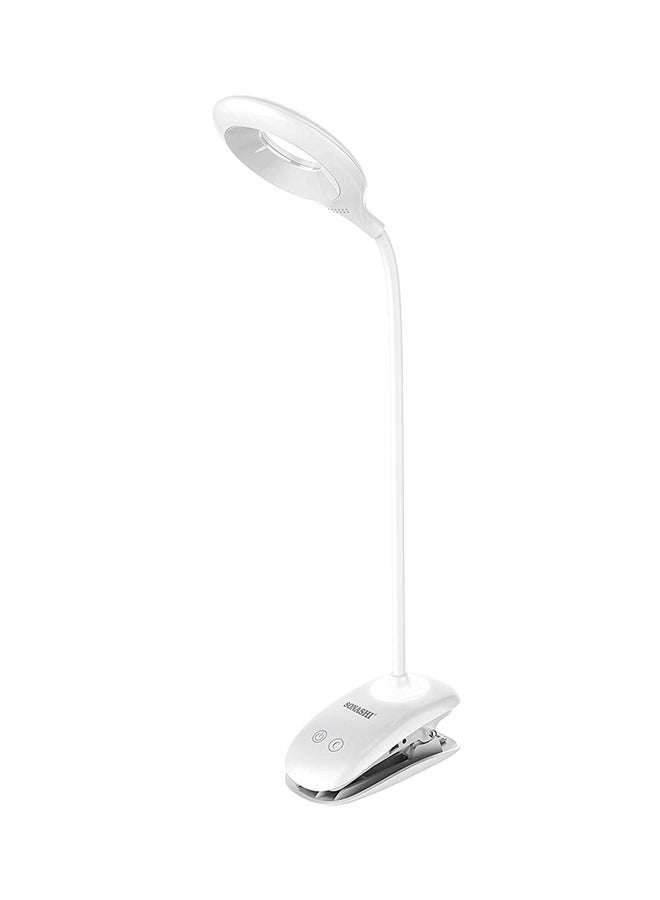 SONASHI Rechargeable LED Clip Lamp with USB Fast Charging  3 Light Modes with Operating Time of 2H6H and 12H  1200mAh Battery  Adjustable Holding Tube and Comfortable Design STL-006 White - Image 1