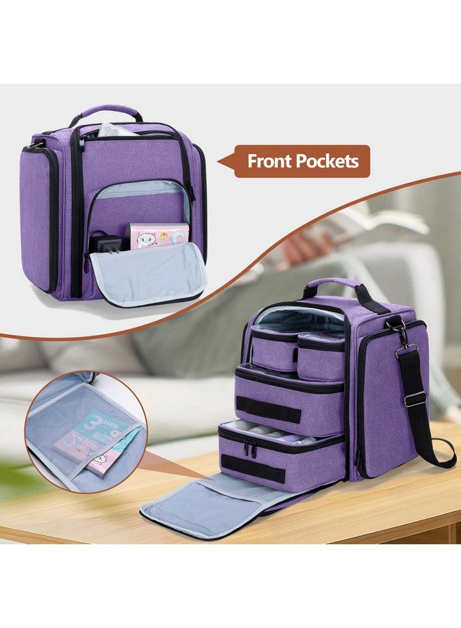 BAFASO Large Travel Toiletry Bag With 4 Removable Pouches, Multifunctional Makeup Bag Hair Bag For Toiletry And Makeup Supplies, Purple - Image 2