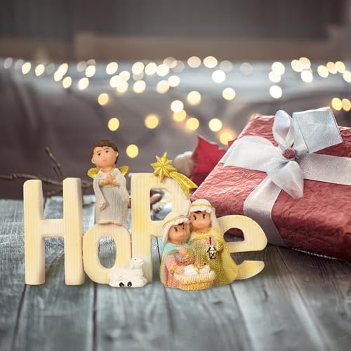 Spillbox Christmas Nativity Set|Joyful Holiday Décor|Holy Family|Nativity Scene Figurine|Manger Scene Christmas Indoor Decoration |Desktop Décor|Christmas Statue Ornaments for Home (13CM Hope) - Image 1