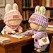 VVQUI 2 Pack Clothes for LABUBU 17cm Doll 6Piece Handcrafted Crochet Accessories for LABUBU Premium Outfits for LABUBU Unique Dress up Heart Sweater Hat Bag Pink Purple - Image 4