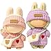 VVQUI 2 Pack Clothes for LABUBU 17cm Doll 6Piece Handcrafted Crochet Accessories for LABUBU Premium Outfits for LABUBU Unique Dress up Heart Sweater Hat Bag Pink Purple - Image 2