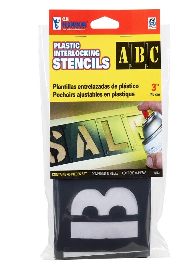 CH Hanson 10193 3" - 46 pc. Plastic Interlocking Stencil - Image 2
