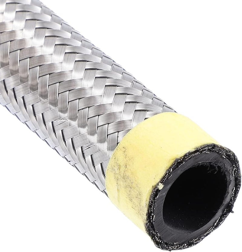 AN12 3 قدم خرطوم وقود فولاذي مقوى عالمي خط غاز زيت CPE فضي - Image 5