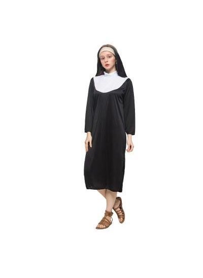 Generic - Nun Costume Cosplay Womens Long Robe for Parties Ginger Cross - Image 1