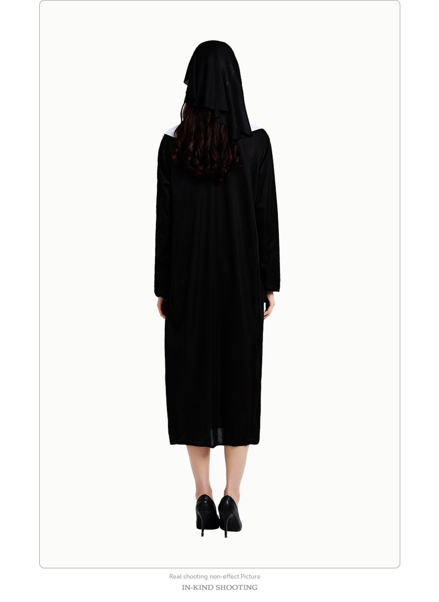 Generic - Nun Costume Cosplay Womens Long Robe for Parties Ginger Cross - Image 1