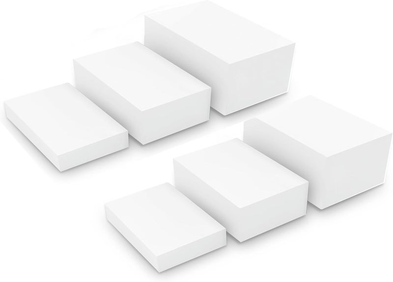 HeiMma 6 Pack White Buffet Food Risers, Step 12” 11”10” Large Size Acrylic Cube Box Display for Dessert Food Drink Collectibles Jewelry Figures, Display Stands for Retail Vendor Events,5 Side, Rectangle - Image 1