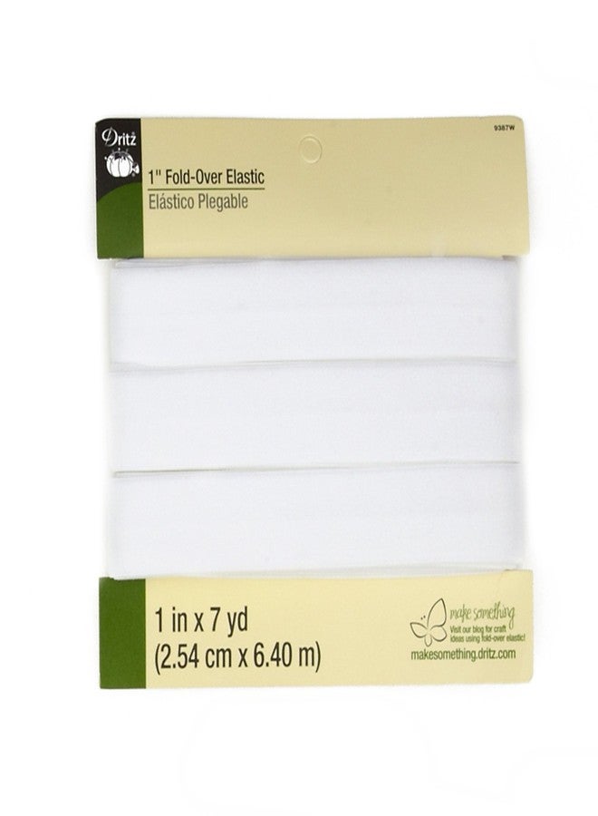 Dritz Fold-Over Elastic 1'X7yd-White - Image 1