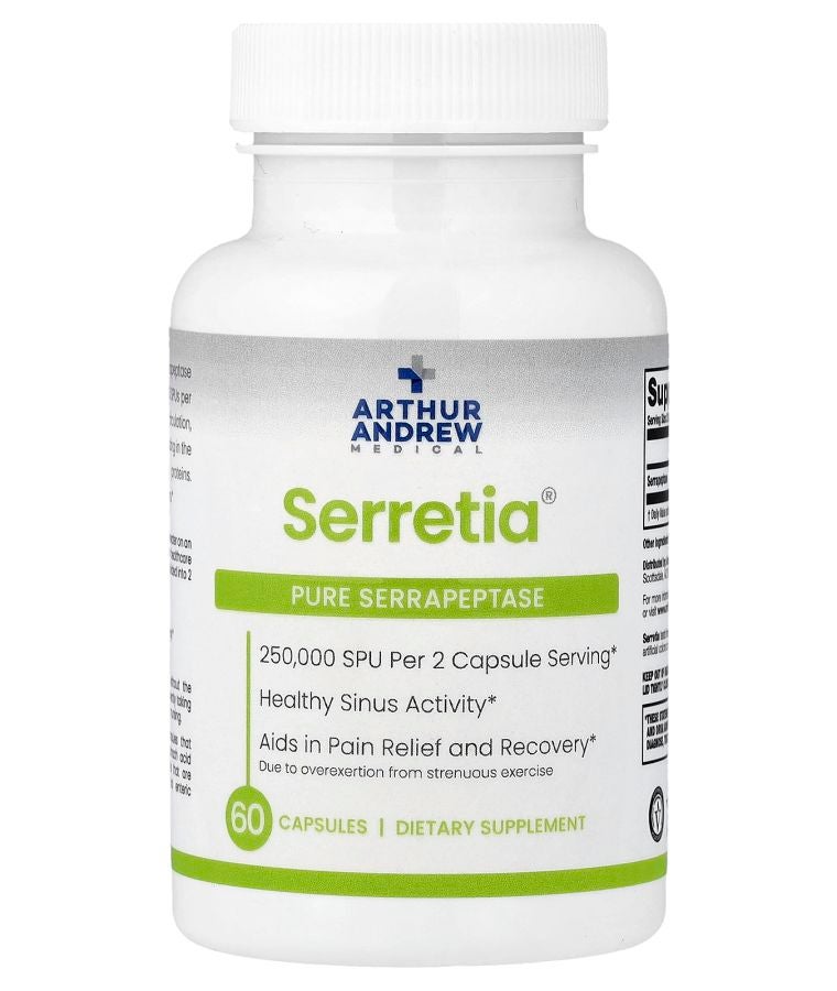 Arthur Andrew Medical Serretia® 60 Capsules (125000 SPU per Capsule)
