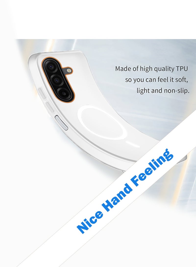 Wtech Samsung Galaxy A17 5G 2025 Hybrid Translucent Magsafe with Magnetic Charging Raised Camera Lips Elegant Look Case Cover (MCMPMN) - White - Image 3