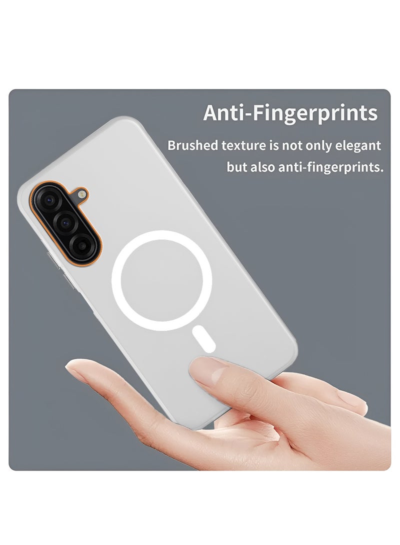 Wtech Samsung Galaxy A17 5G 2025 Hybrid Translucent Magsafe with Magnetic Charging Raised Camera Lips Elegant Look Case Cover (MCMPMN) - White - Image 4