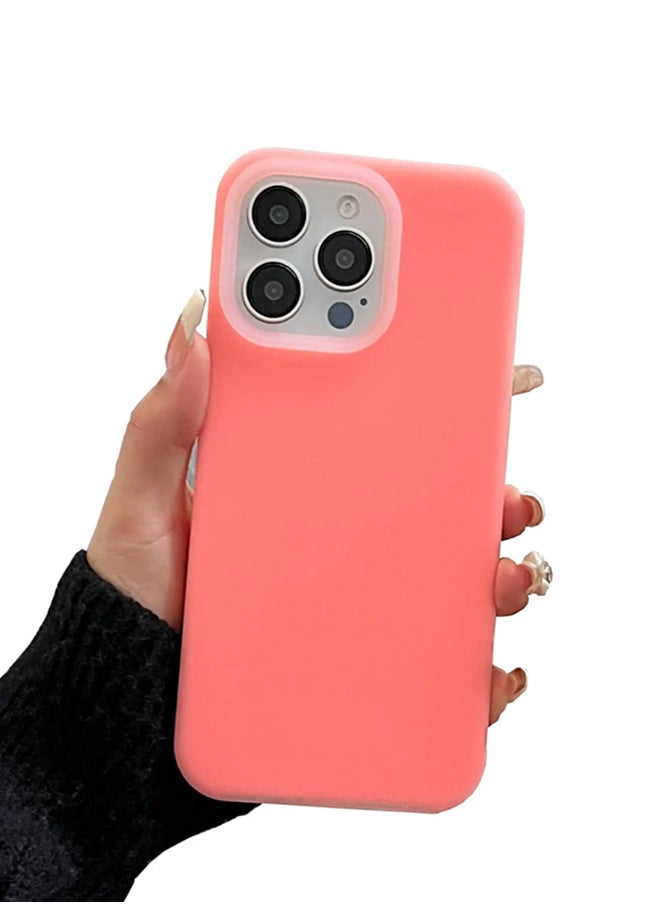 ماركة غير محددة جراب سيليكون مبطن من الداخل لهاتف iPhone 16 Pro، جراب أيفون مصنوع من السيليكون المطاطي الناعم ومبطن من الداخل لحماية هاتف من الخدوش لهاتف أيفون 16 برو - بينك  - Image 3