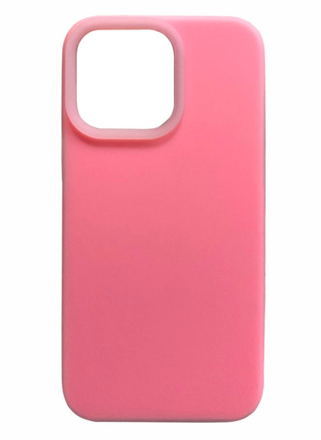 ماركة غير محددة جراب سيليكون مبطن من الداخل لهاتف iPhone 16 Pro، جراب أيفون مصنوع من السيليكون المطاطي الناعم ومبطن من الداخل لحماية هاتف من الخدوش لهاتف أيفون 16 برو - بينك  - Image 2