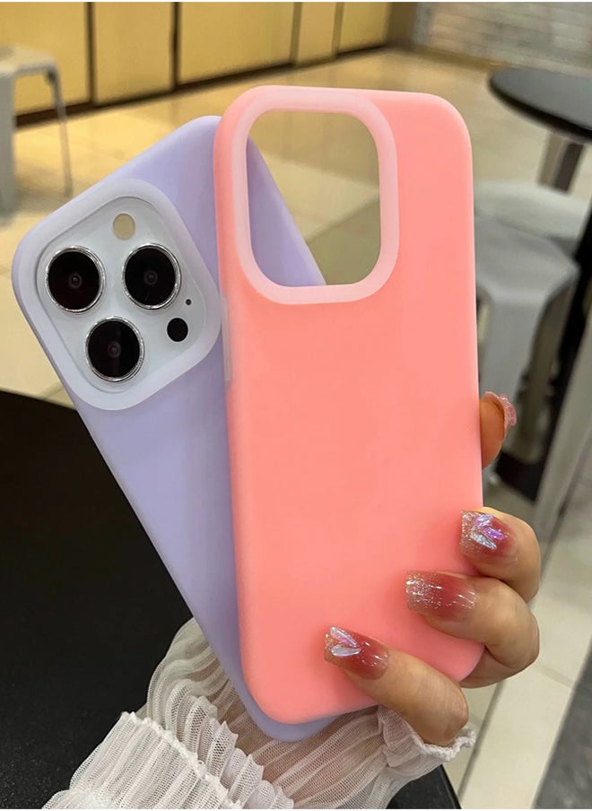 ماركة غير محددة جراب سيليكون مبطن من الداخل لهاتف iPhone 16 Pro، جراب أيفون مصنوع من السيليكون المطاطي الناعم ومبطن من الداخل لحماية هاتف من الخدوش لهاتف أيفون 16 برو - بينك  - Image 4
