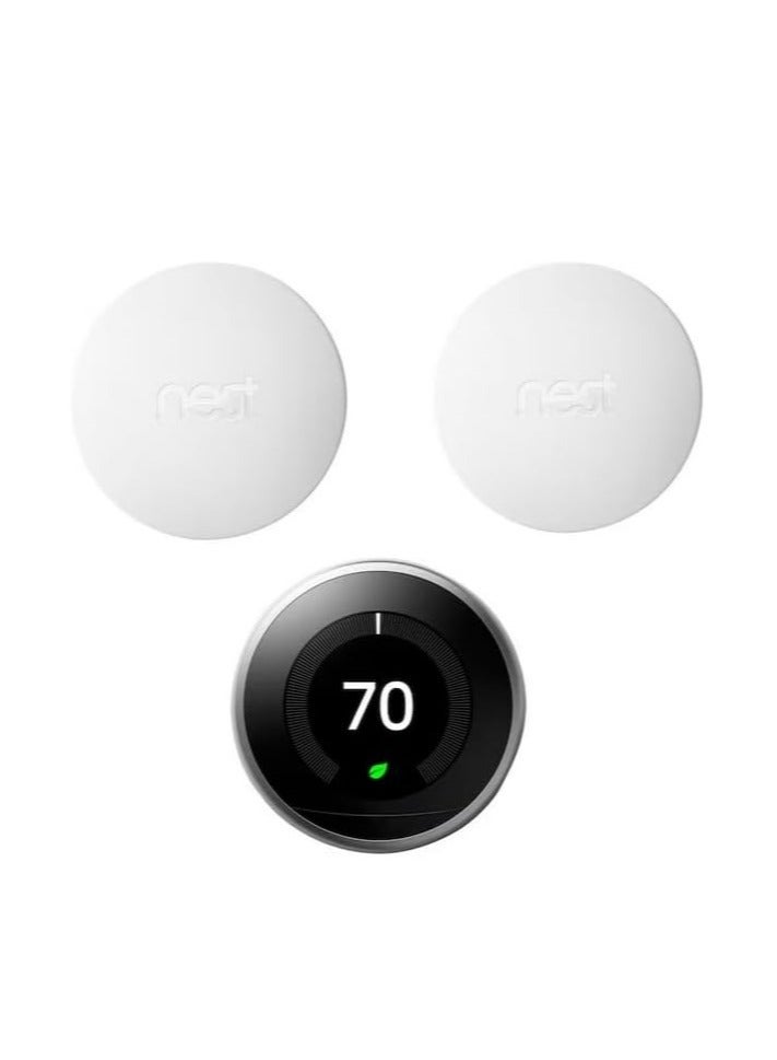 Nest Google Nest 3rd Gen BH1252 Learning Wi-Fi Thermostat with 2 Sensors – Smart Auto-Scheduling, Stainless Steel, App & Voice Control - Image 2