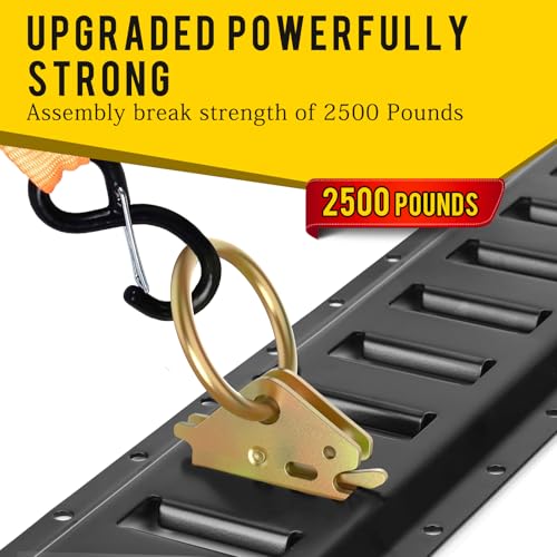 Eapele 10pcs Steel E-Track O Ring Tie-Down Anchors, Secure Cargo in Enclosed/Flatbed Trailers, Trucks, Load Limit of 1500lb - Image 3