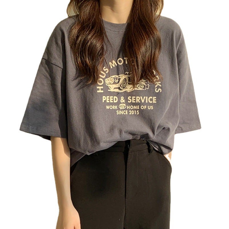 Women's Top Summer Loose Fit Plus Size Short Sleeves Base Layer - Image 5