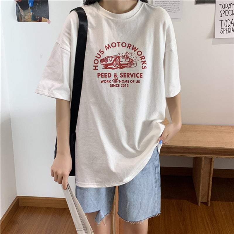 Women's Top Summer Loose Fit Plus Size Short Sleeves Base Layer - Image 2