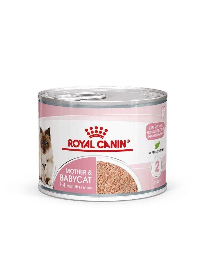 ROYAL CANIN FELINE MOTHER & BABYCAT MOUSSE WET FOOD CAN 195Gx12 - Image 1
