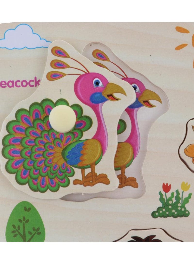 Mordely Wooden Puzzles for 3 Year Old Wooden Toy Puzzle Montessori Preschool Toys for Baby and Toddlers, Early Education GamesAnimals Puzzles Wooden Toy 3 4 5Gift for Boy or Girl - Image 2