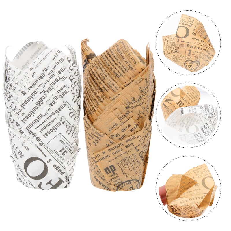 100Pcs Muffin Liners Paper Liners Oil-proof Cake Trays Baking Cupcake Liners - Image 1