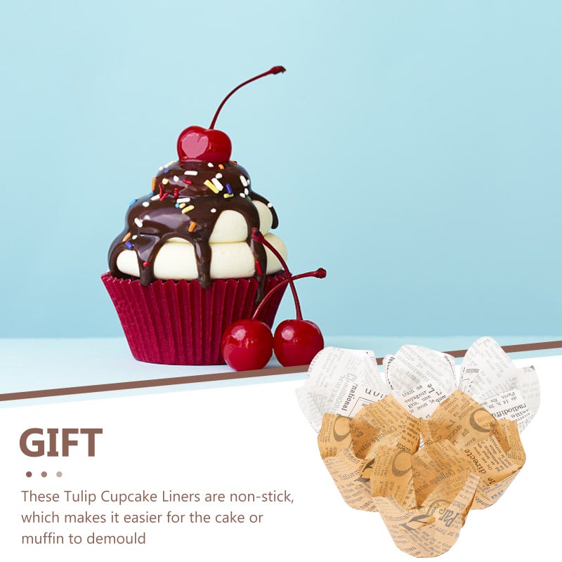 100Pcs Muffin Liners Paper Liners Oil-proof Cake Trays Baking Cupcake Liners - Image 5