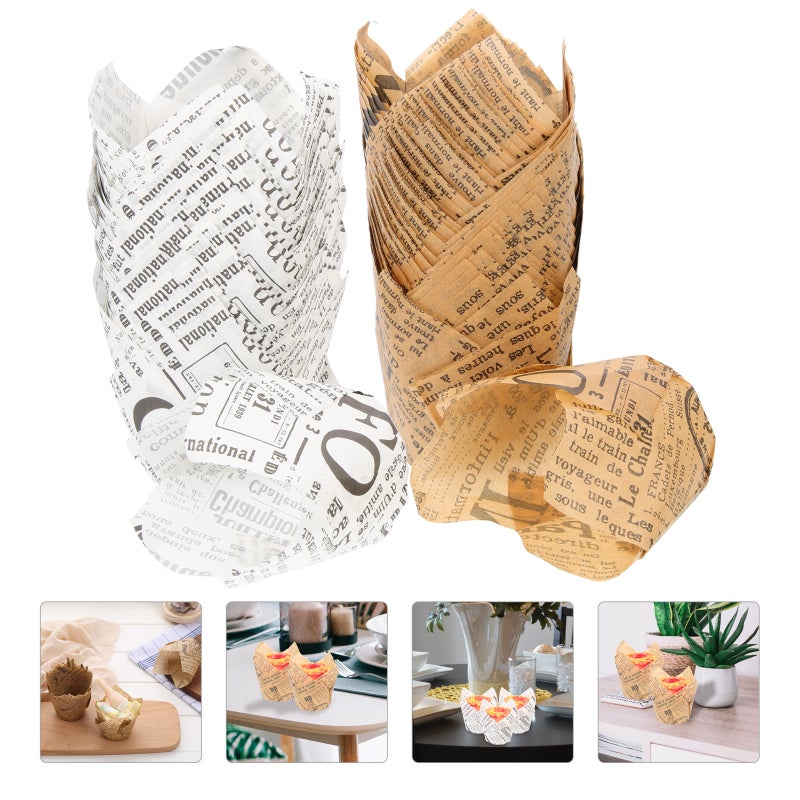 100Pcs Muffin Liners Paper Liners Oil-proof Cake Trays Baking Cupcake Liners - Image 2