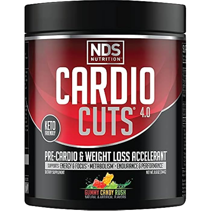 Cardio Cuts NDS Nutrition 4.0 Pre Workout Supplement - Advanced Weight Loss and Pre Cardio Formula with L-Carnitine, CLA, MCTs, L-Glutamine, and Safflower Oil - Gummy Rush (40 Servings) - Image 1