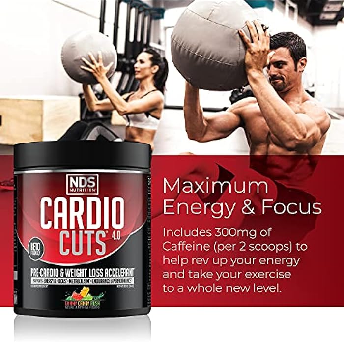 Cardio Cuts NDS Nutrition 4.0 Pre Workout Supplement - Advanced Weight Loss and Pre Cardio Formula with L-Carnitine, CLA, MCTs, L-Glutamine, and Safflower Oil - Gummy Rush (40 Servings) - Image 5