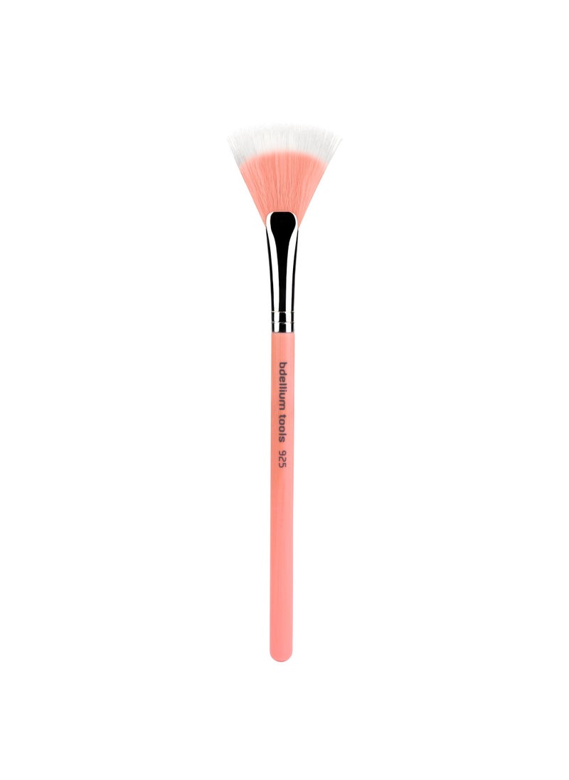 Bdellium Tools - Bdellium Tools Professional Makeup Brush - Pink Bambu Series 925 Duet Fiber Fan - With Soft Synthetic Fibers, For Lightly Apply or Blend (Pink, 1pc) - Image 1