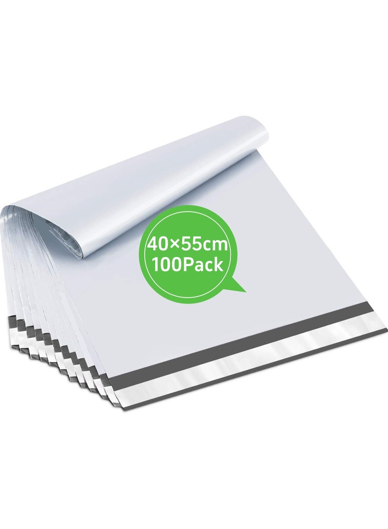 100 Pack Poly Mailers 40x55 cm White - Image 1