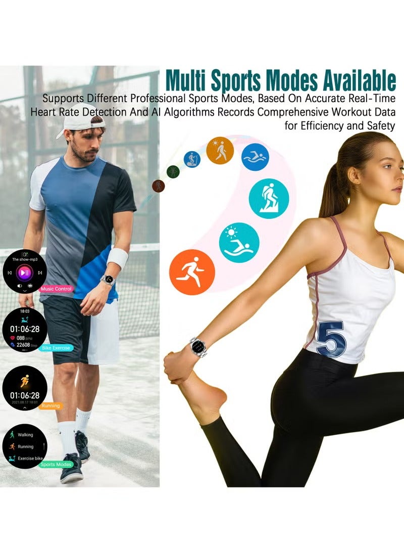 RollsTimi  Bluetooth Smartwatch Unisex 1.28 Inch Full Screen Touch Sports Waterproof Sports And Sleep Heart Rate Detection RT i80 All Gold - Image 2