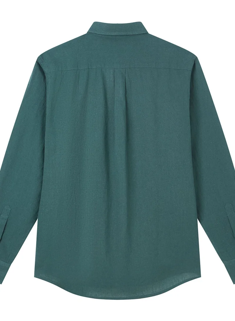 GIORDANO  Men's Slim Linen Cotton Solid Shirt for Men | Best Price UAE