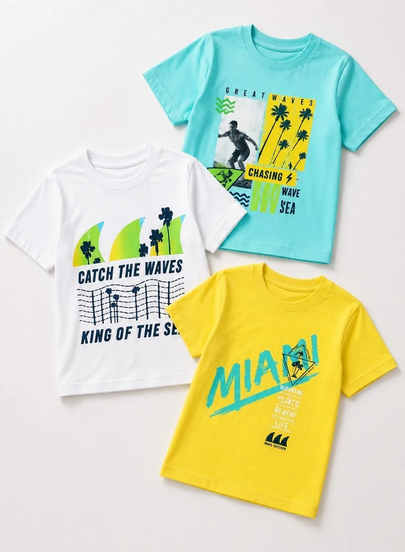 Victor And Jane Boys' 3-Pack T-Shirts 100% Cotton