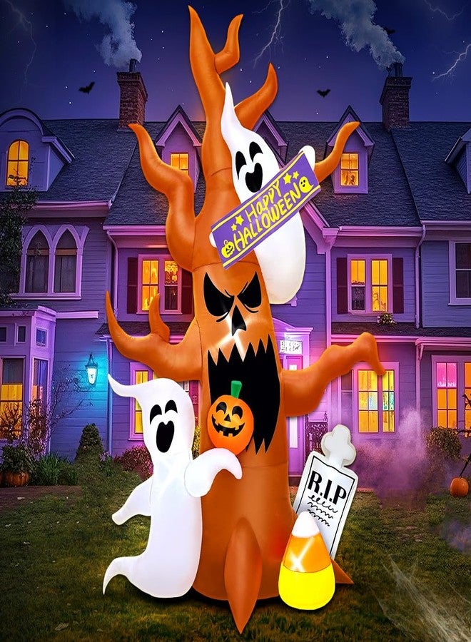 KOOY 8 FT HalloweenTombstone Ghost Tree Decoration - Image 1