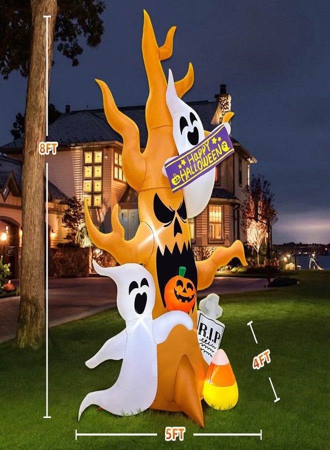 KOOY 8 FT HalloweenTombstone Ghost Tree Decoration - Image 5