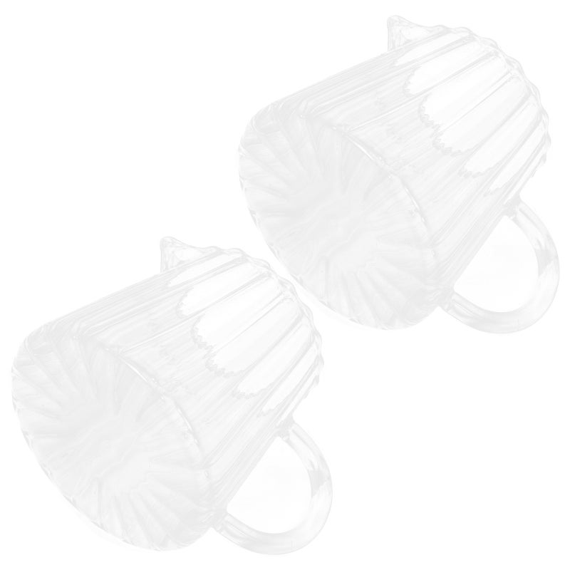 2pcs Small Glass Pitcher: 350ml Wave Creamer Pitcher Serving Jug for Coffee Tea Sauce - Frothing Cup Creamer Jug for Kitchen - Image 1