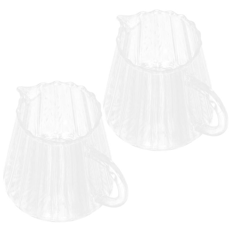 2pcs Small Glass Pitcher: 350ml Wave Creamer Pitcher Serving Jug for Coffee Tea Sauce - Frothing Cup Creamer Jug for Kitchen - Image 3