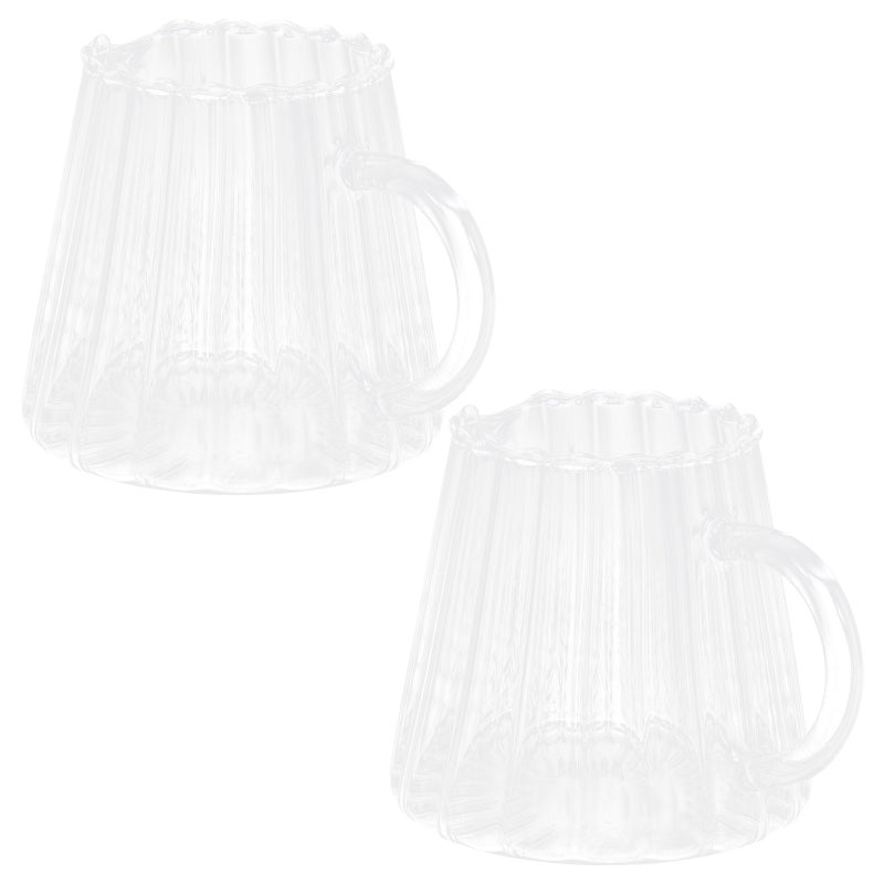 2pcs Small Glass Pitcher: 350ml Wave Creamer Pitcher Serving Jug for Coffee Tea Sauce - Frothing Cup Creamer Jug for Kitchen - Image 4