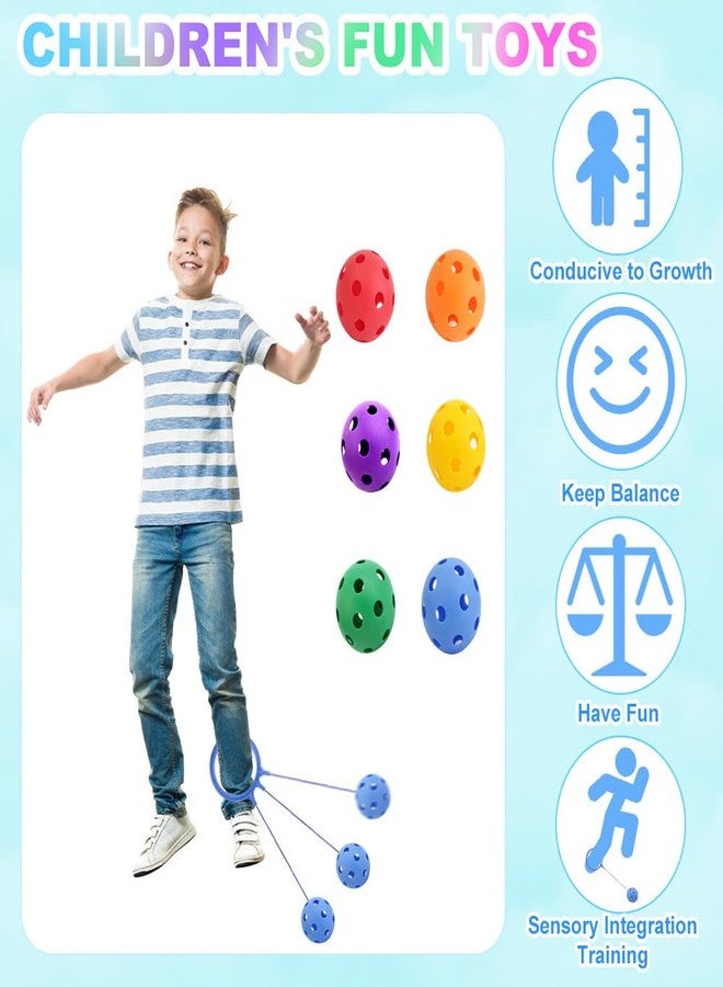 BUWUSMU 6 Pcs Skip Balls, 6 Colors, 5.91 Inch Diameter Ankle Toys Jump Ankle Ropes Skip and Jump Toys Sports Swing Balls for Girls Boys Gym Class Home Playground Exercising Body Fat Burning - Image 4