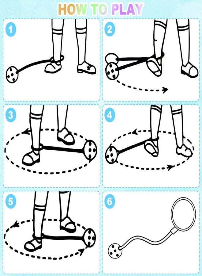 BUWUSMU 6 Pcs Skip Balls, 6 Colors, 5.91 Inch Diameter Ankle Toys Jump Ankle Ropes Skip and Jump Toys Sports Swing Balls for Girls Boys Gym Class Home Playground Exercising Body Fat Burning - Image 5